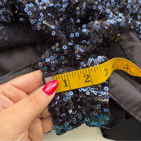 Free People Sequin Navy Blue Tie Open Back Sparkle and Shine Romper Medium - Picture 8 of 8